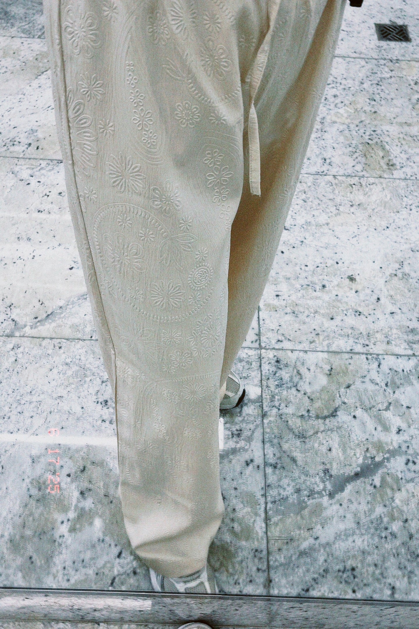 Flowered Pants in Beige
