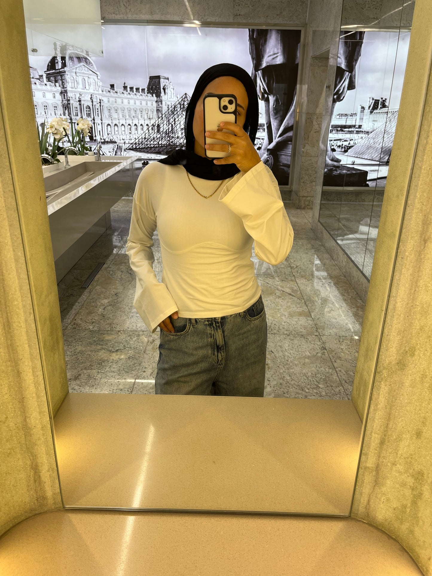 Lined Cotton T-Shirt: Off-White