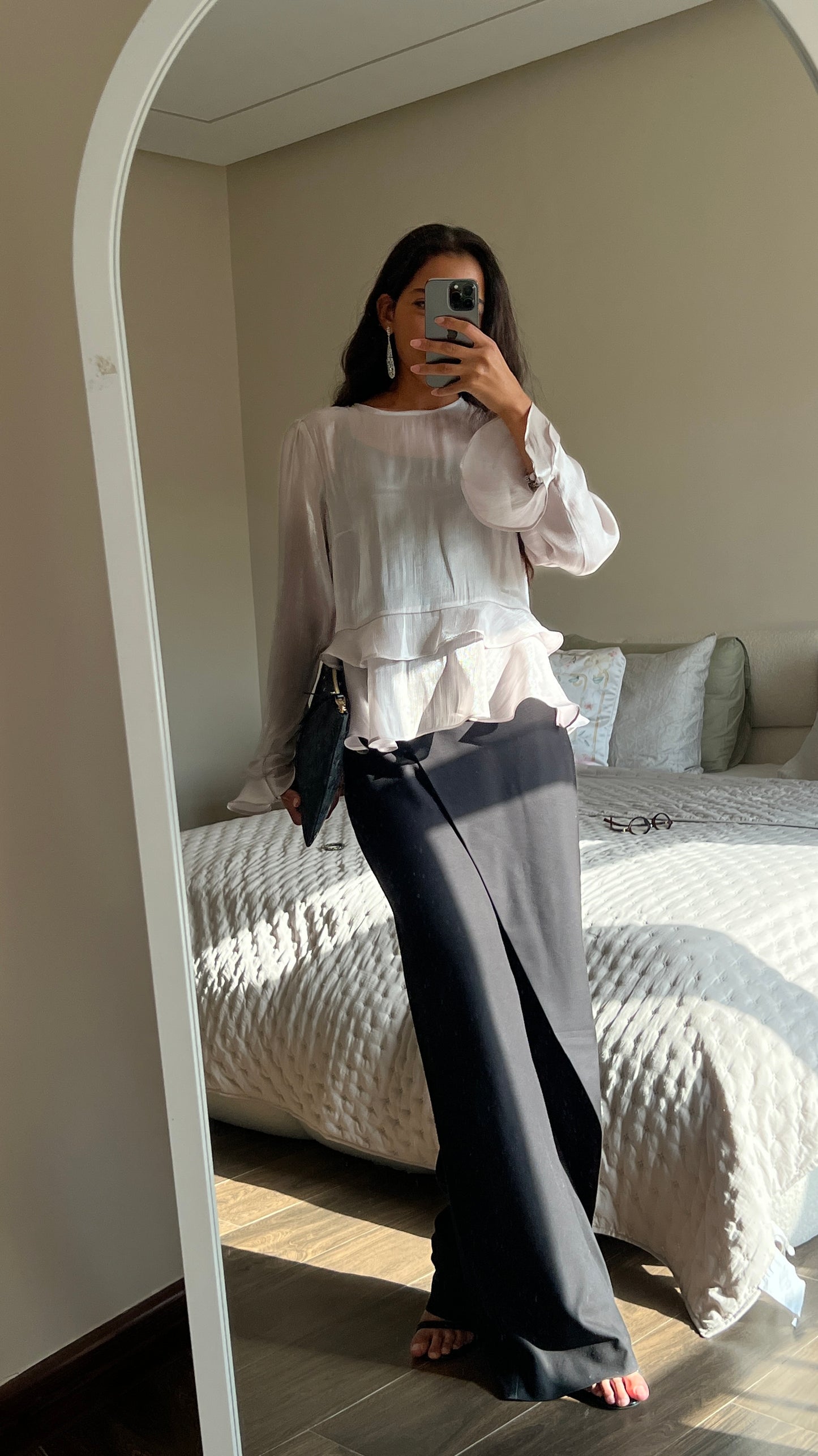 Ruffles Top in Nude