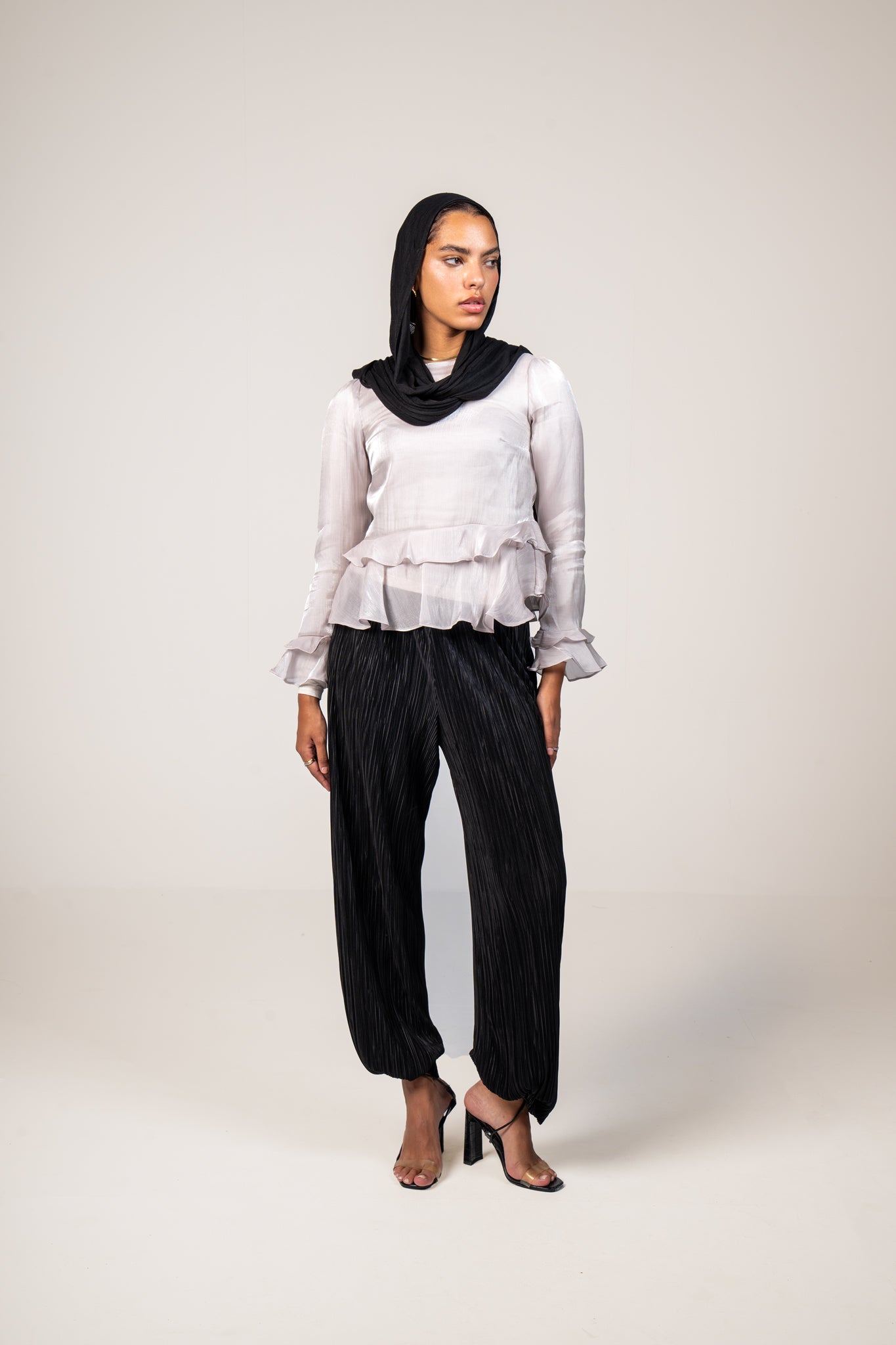 Ruffles Top in Nude