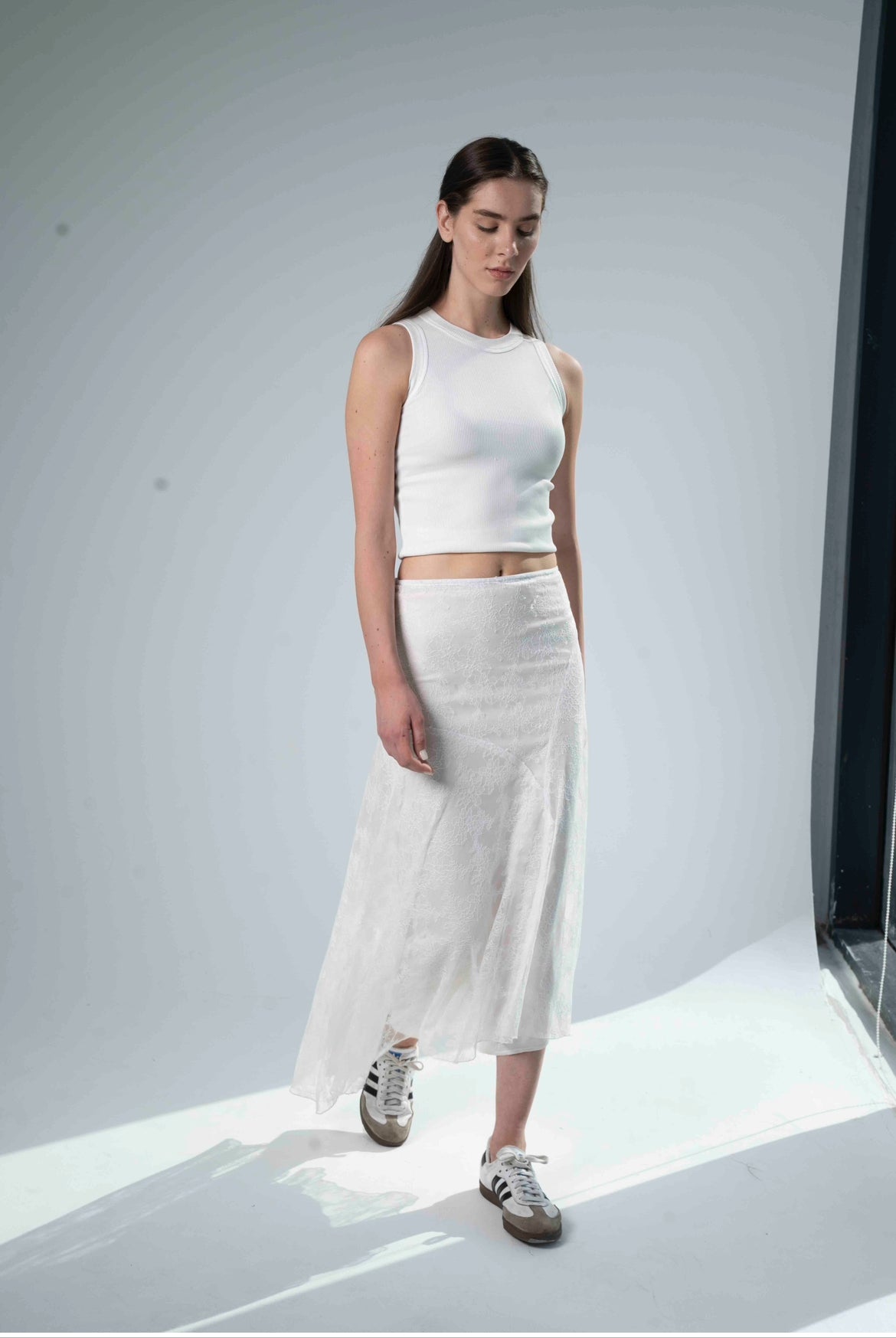 Boho Lace Skirt: Off White