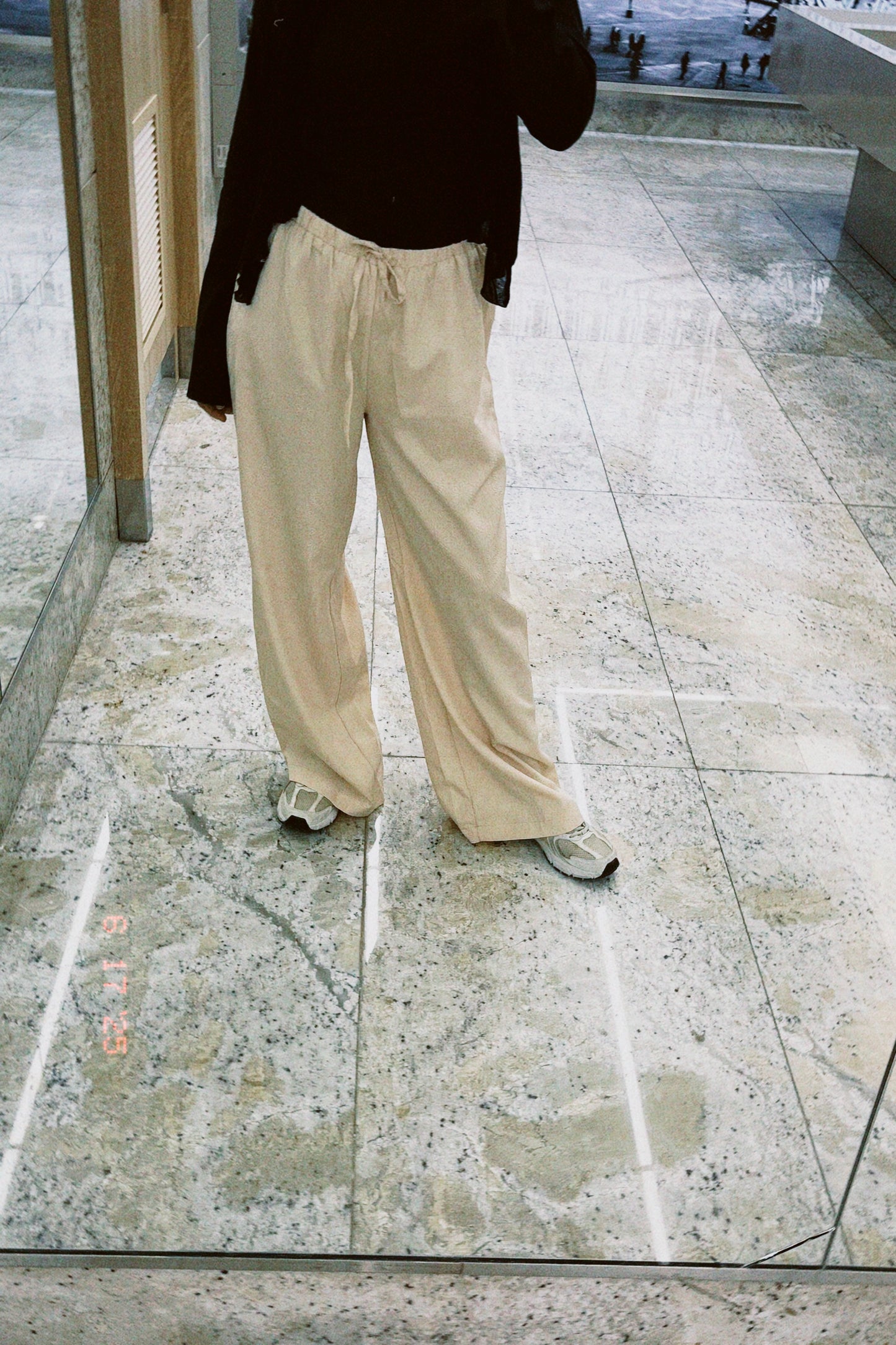 Flowered Pants in Beige