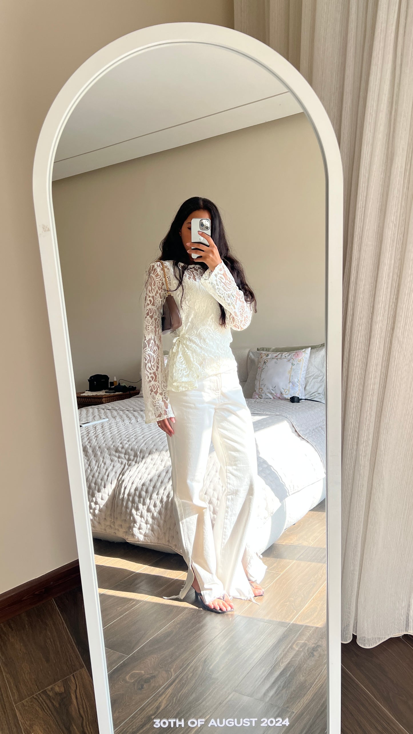 Lace Adjustable Top in Off White