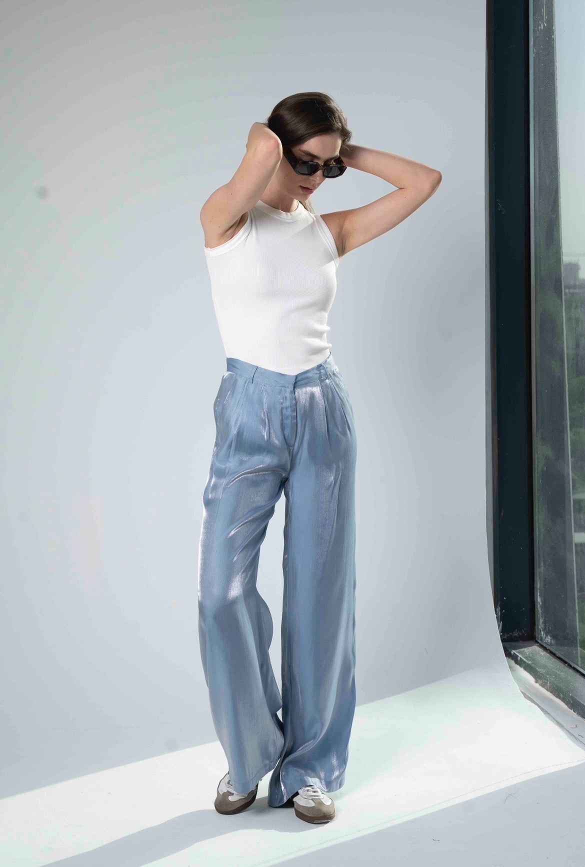 Love Me Shimmer Pants in Blue