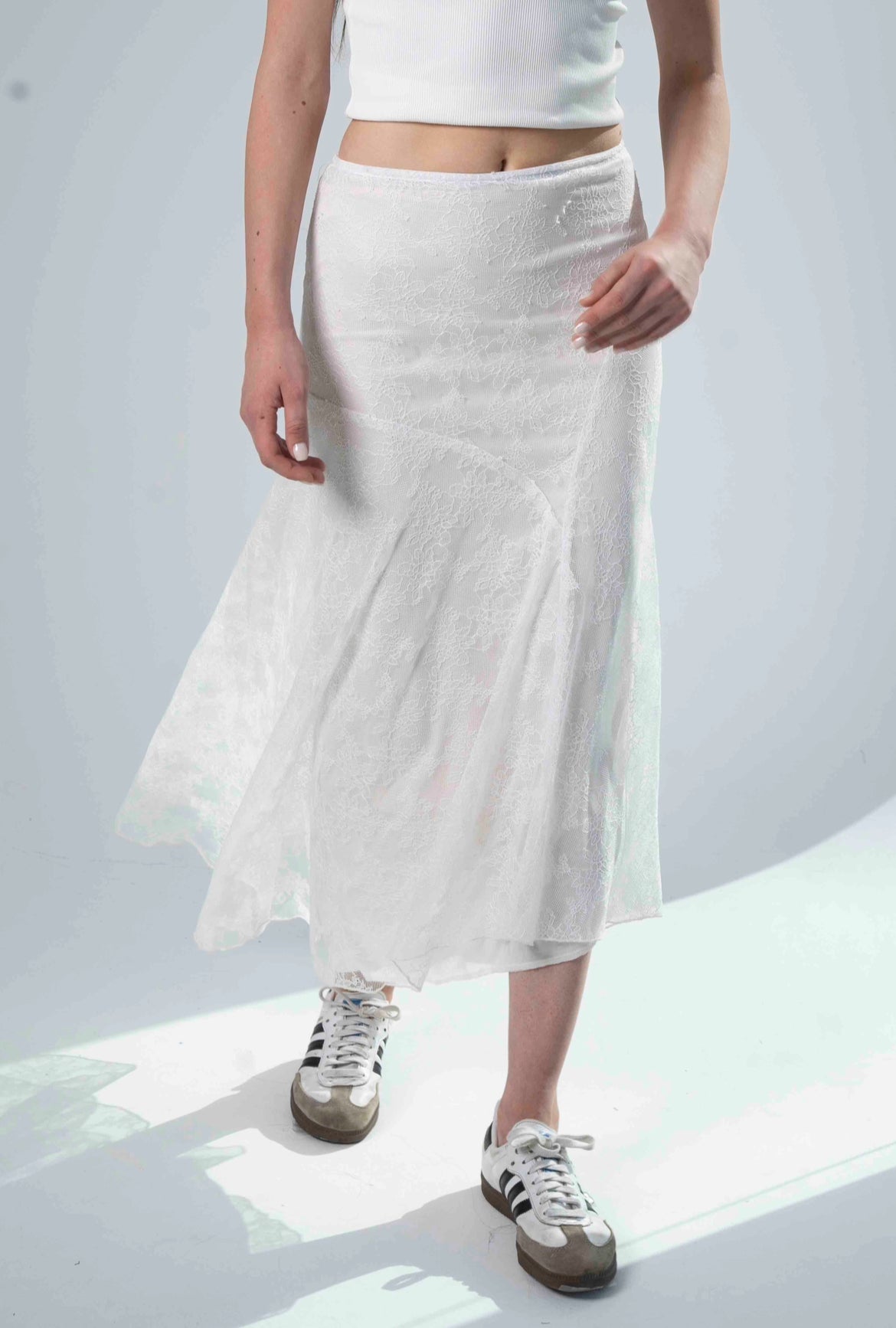 Boho Lace Skirt: Off White