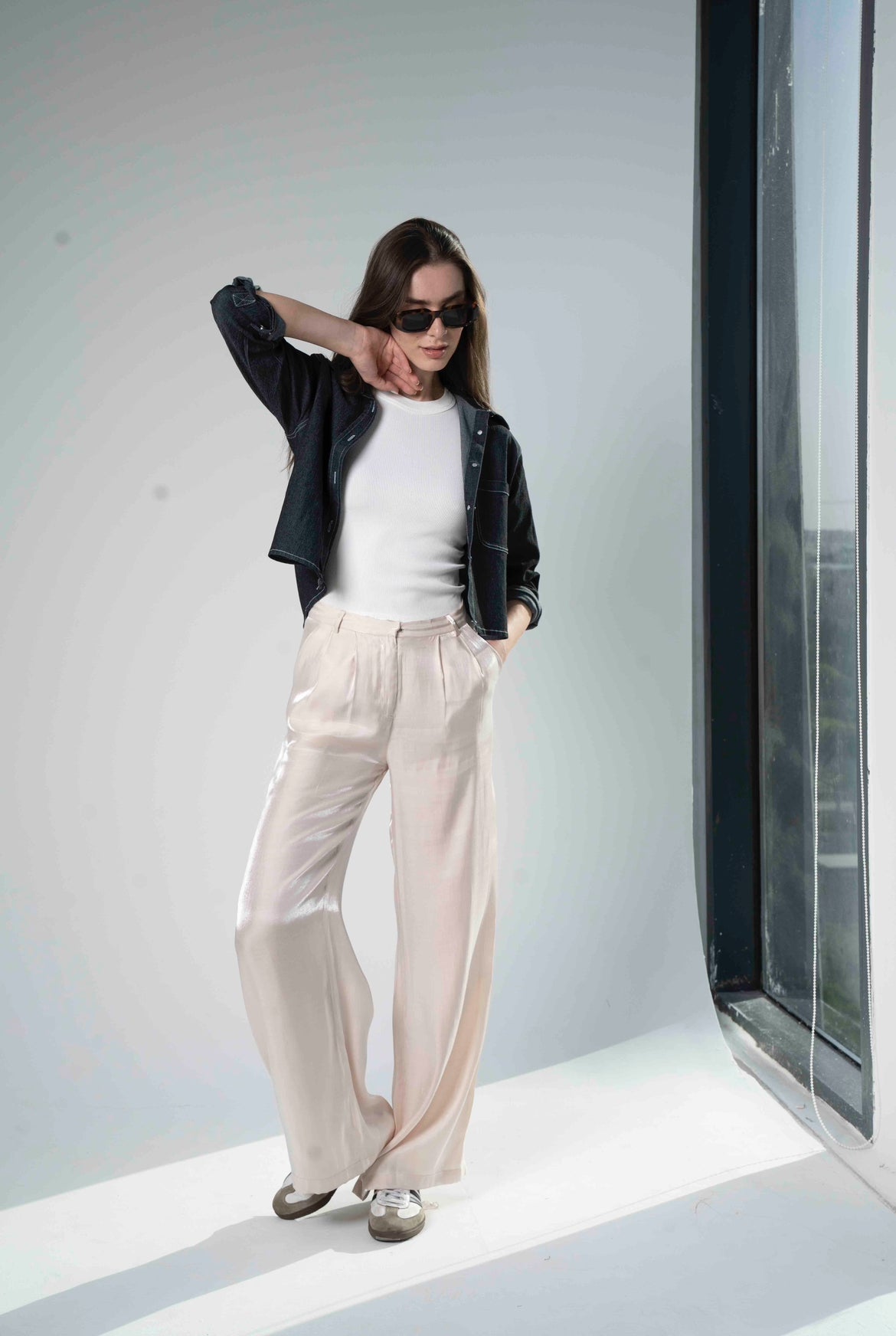 Love Me Shimmer Pants in Nude