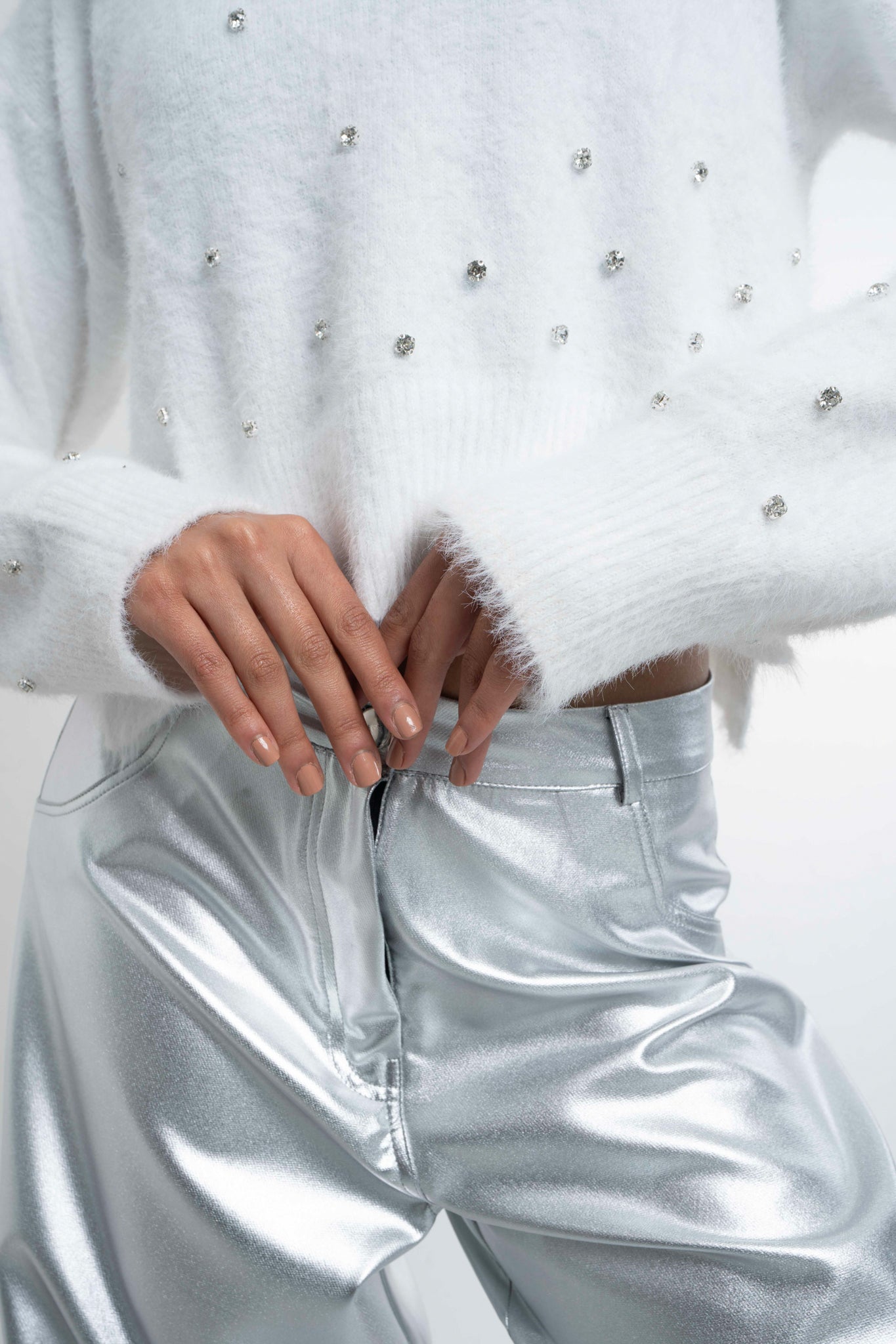 The Bold: Silver Metallic Leather Pants