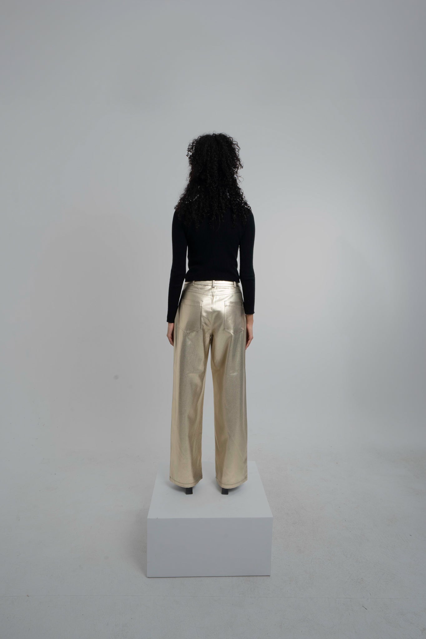 The Bold: Gold Metallic Leather Pants