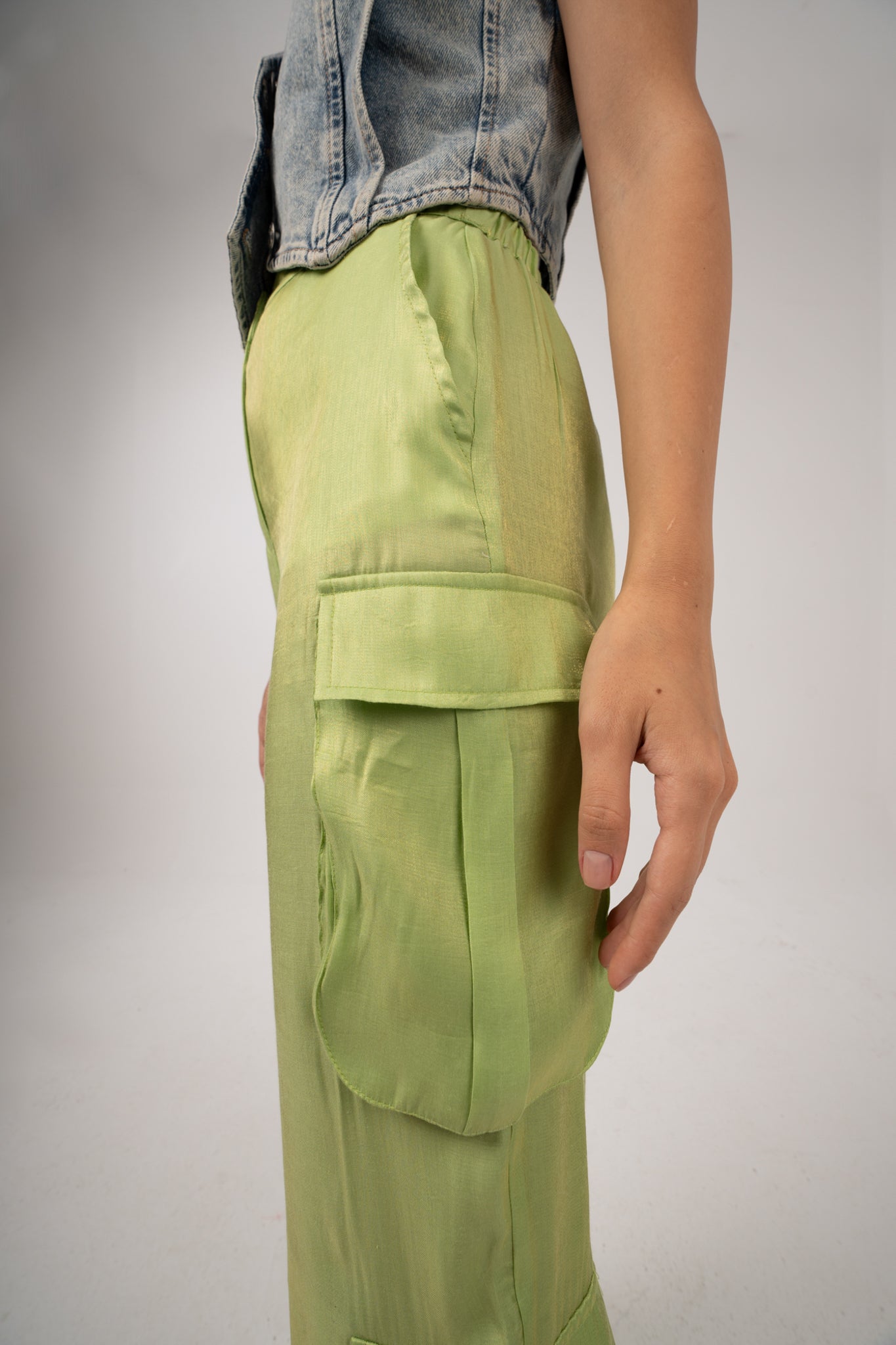 "The Signature" Shimmer Cargo in Lime Green