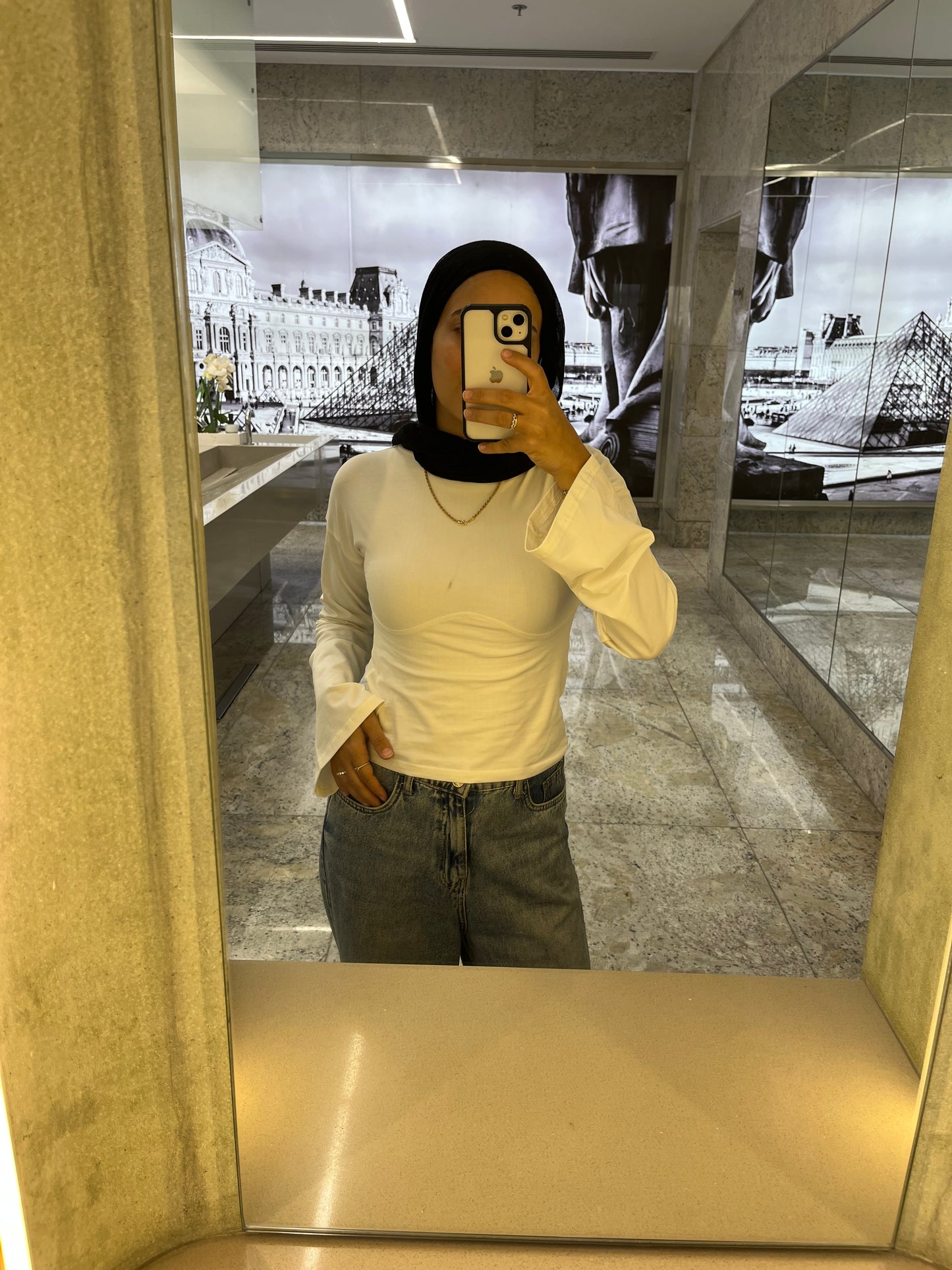 Lined Cotton T-Shirt: Off-White