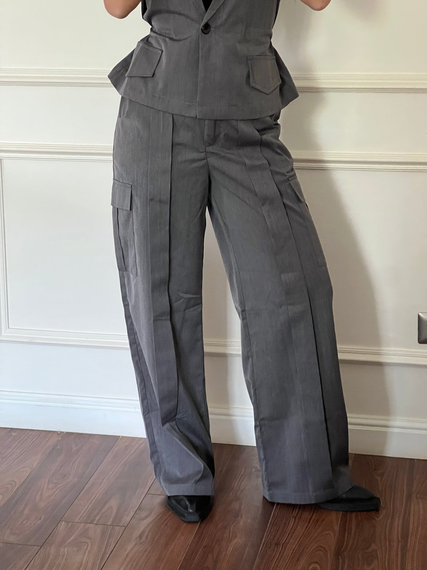 Woman in Grey // Wool Cargo-Work Pants