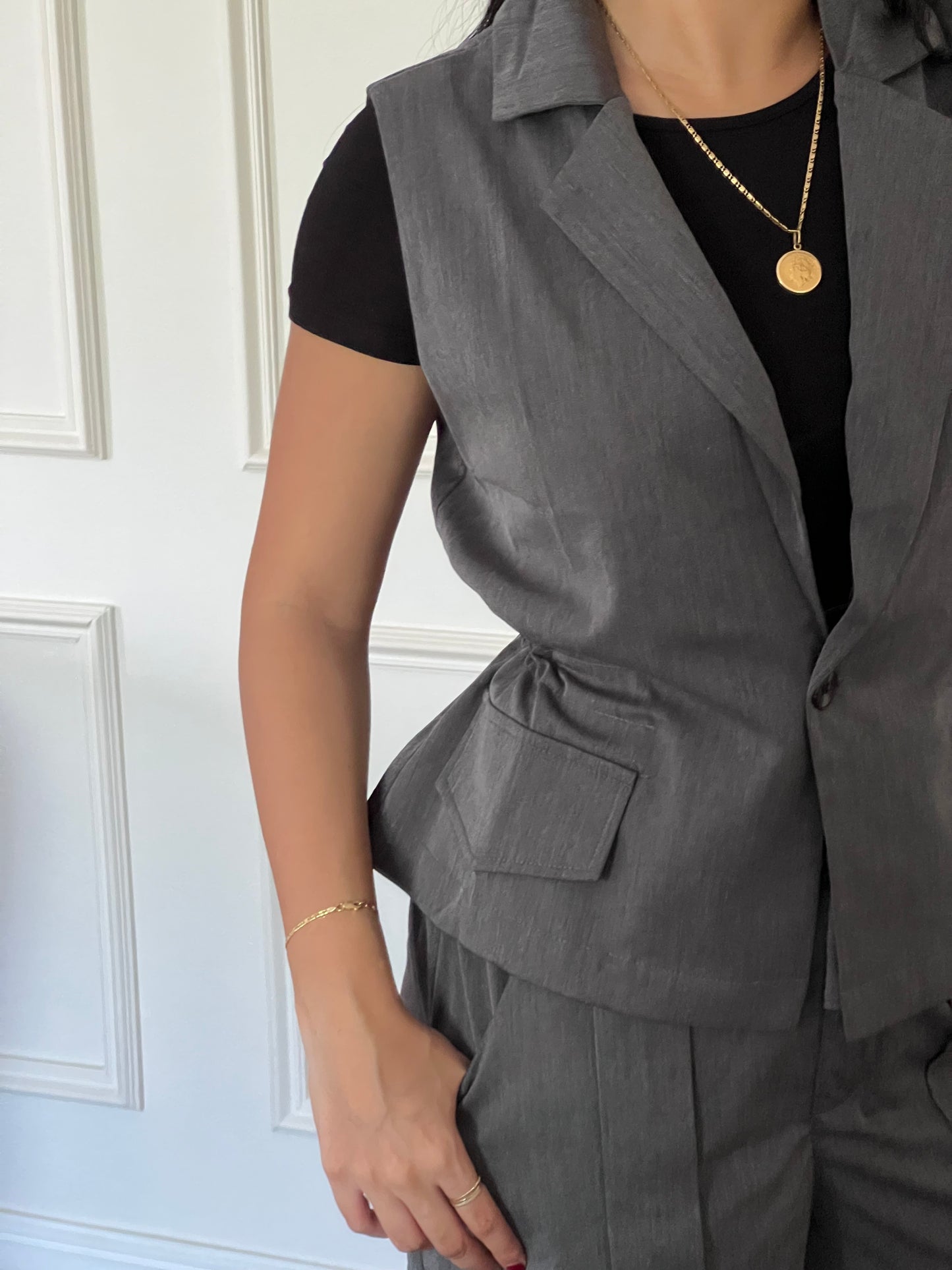 Woman in Grey // Wool Vest