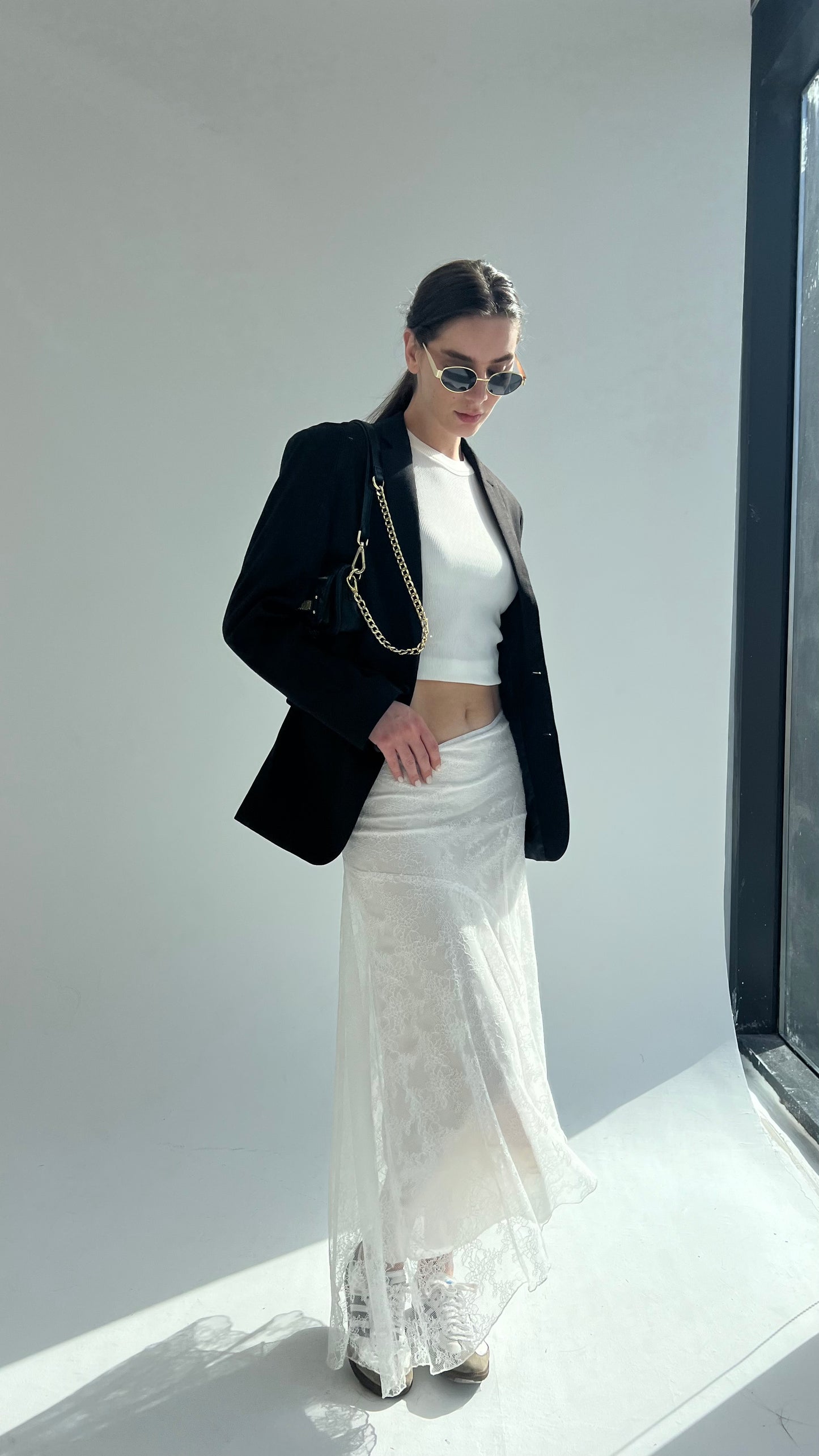 Boho Lace Skirt: Off White