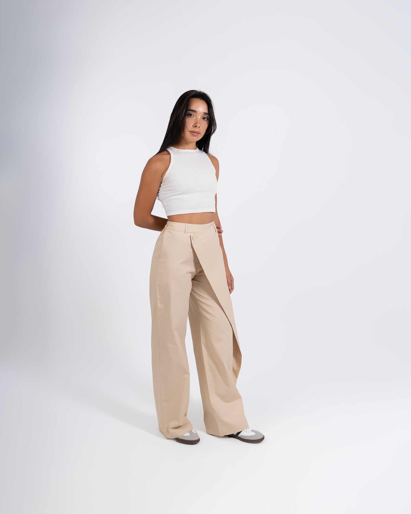 Beige OverLap Pants