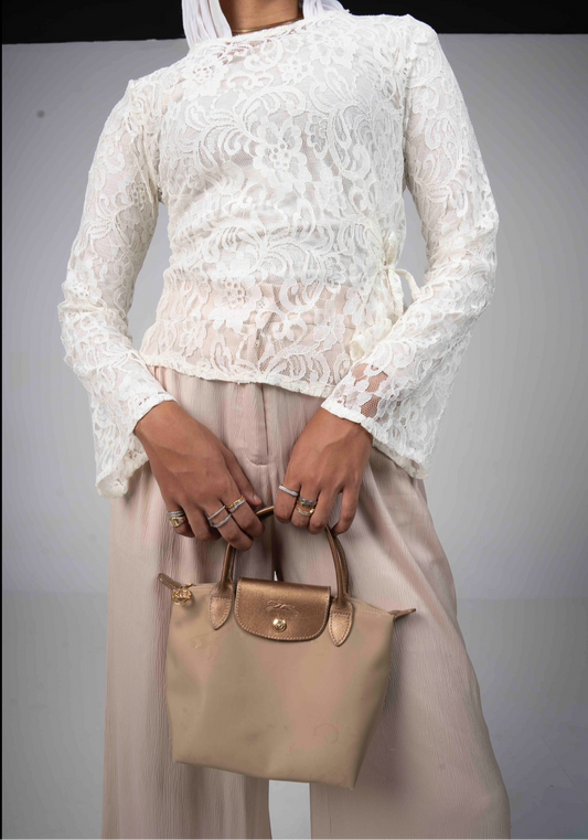 Lace Adjustable Top in Off White