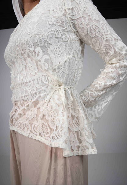 Lace Adjustable Top in Off White