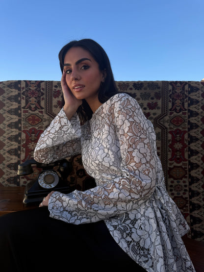 Lace Adjustable Top in White & Black