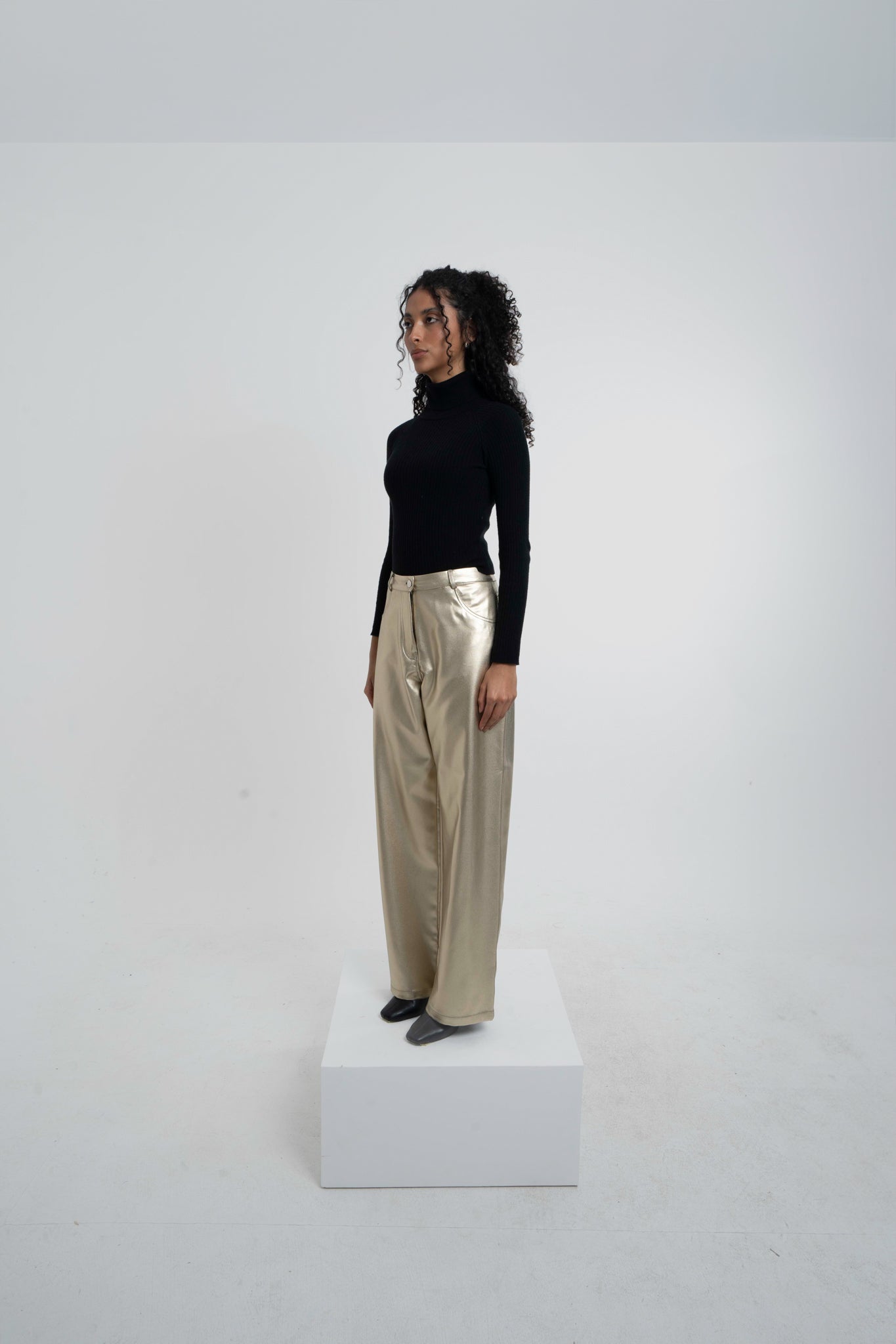 The Bold: Gold Metallic Leather Pants