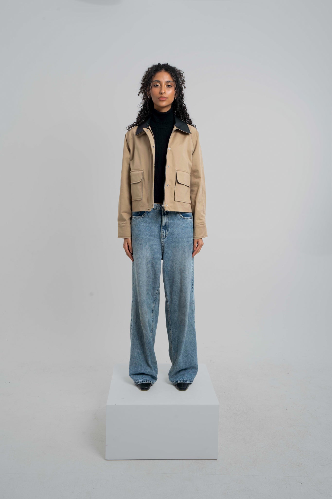 The Barn Jacket in Beige Gabardine