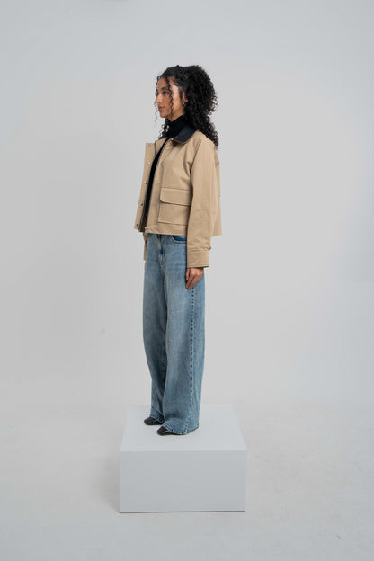 The Barn Jacket in Beige Gabardine