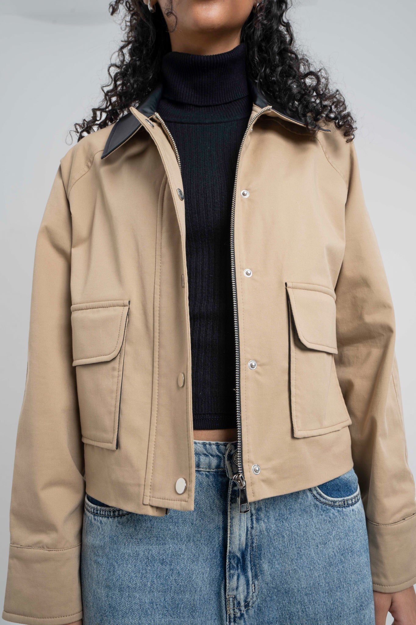The Barn Jacket in Beige Gabardine