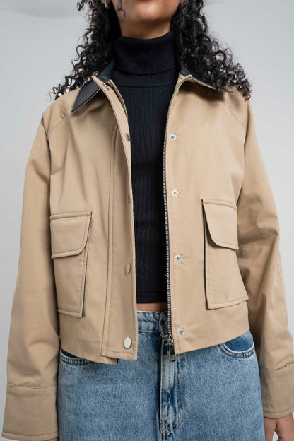 The Barn Jacket in Beige Gabardine