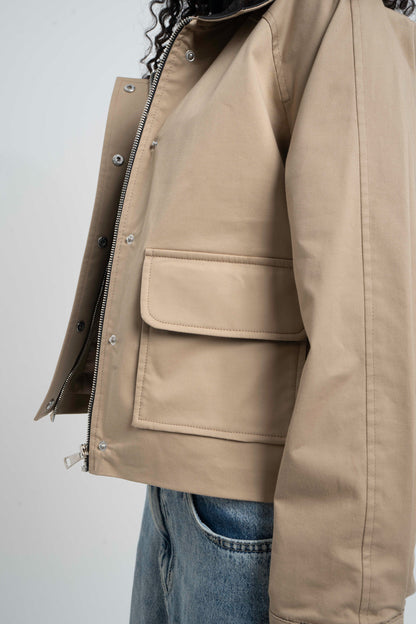 The Barn Jacket in Beige Gabardine