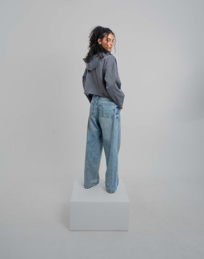 Woman in Grey // Wool Hooded Jacket
