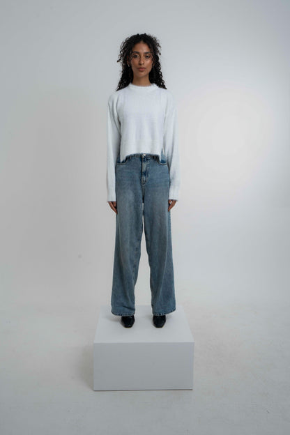 Fluffy Sweater in Off White