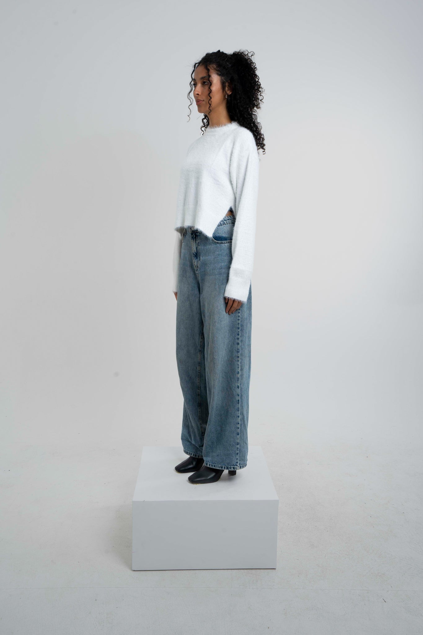 Fluffy Sweater in Off White