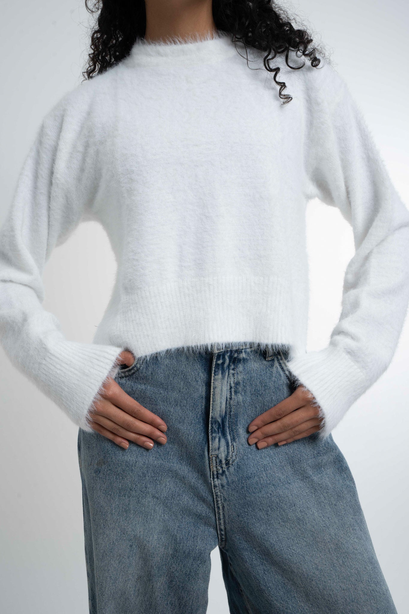 Fluffy Sweater in Off White