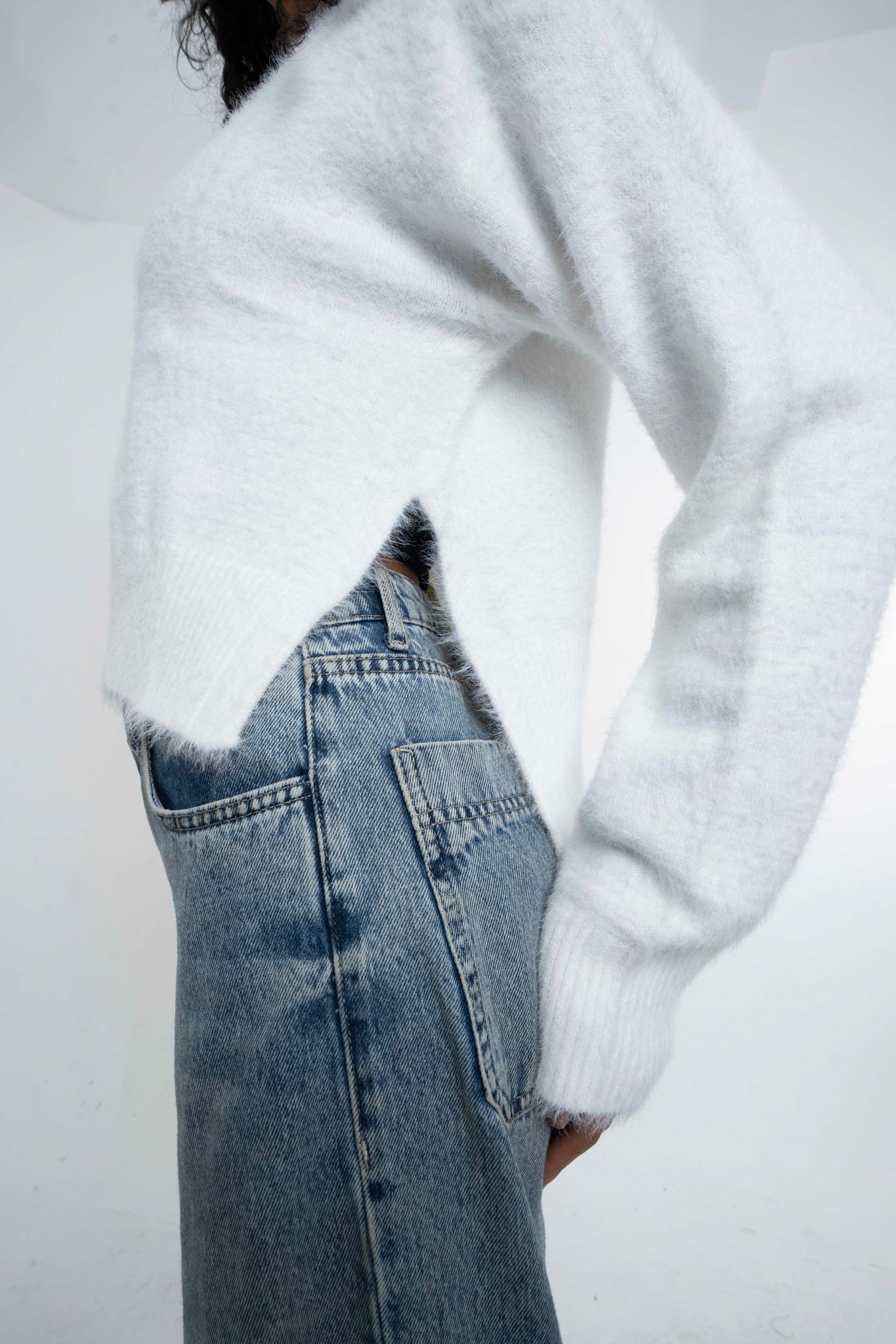 Fluffy Sweater in Off White