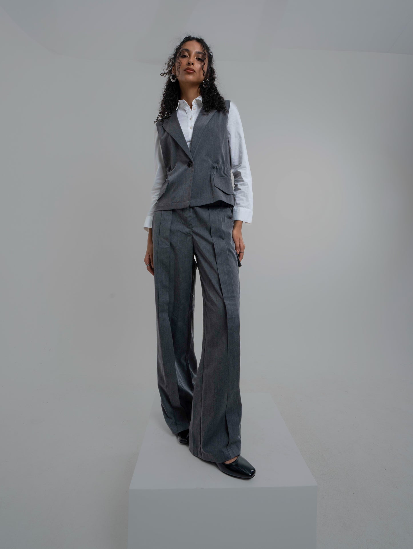 Woman in Grey // Wool Cargo-Work Pants
