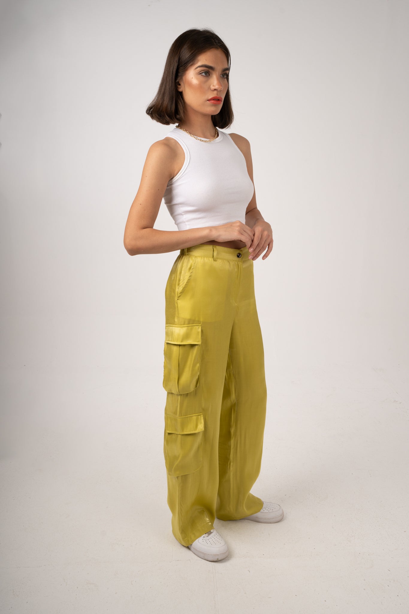 "The Signature" Shimmer Cargo in Mustard