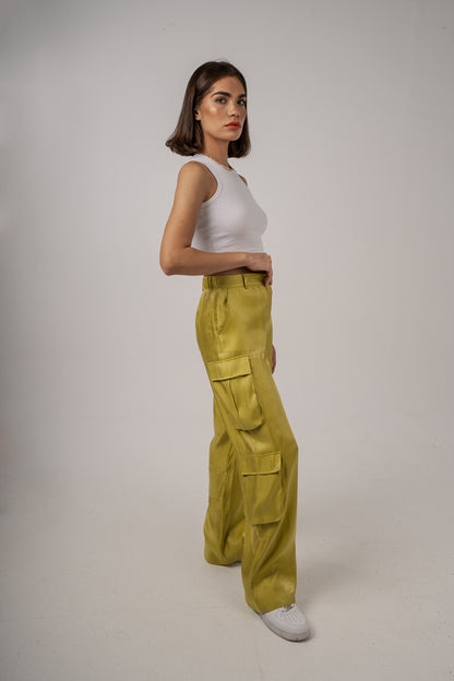 "The Signature" Shimmer Cargo in Mustard