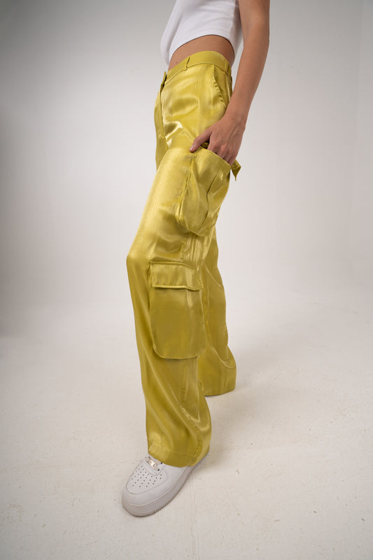"The Signature" Shimmer Cargo in Mustard