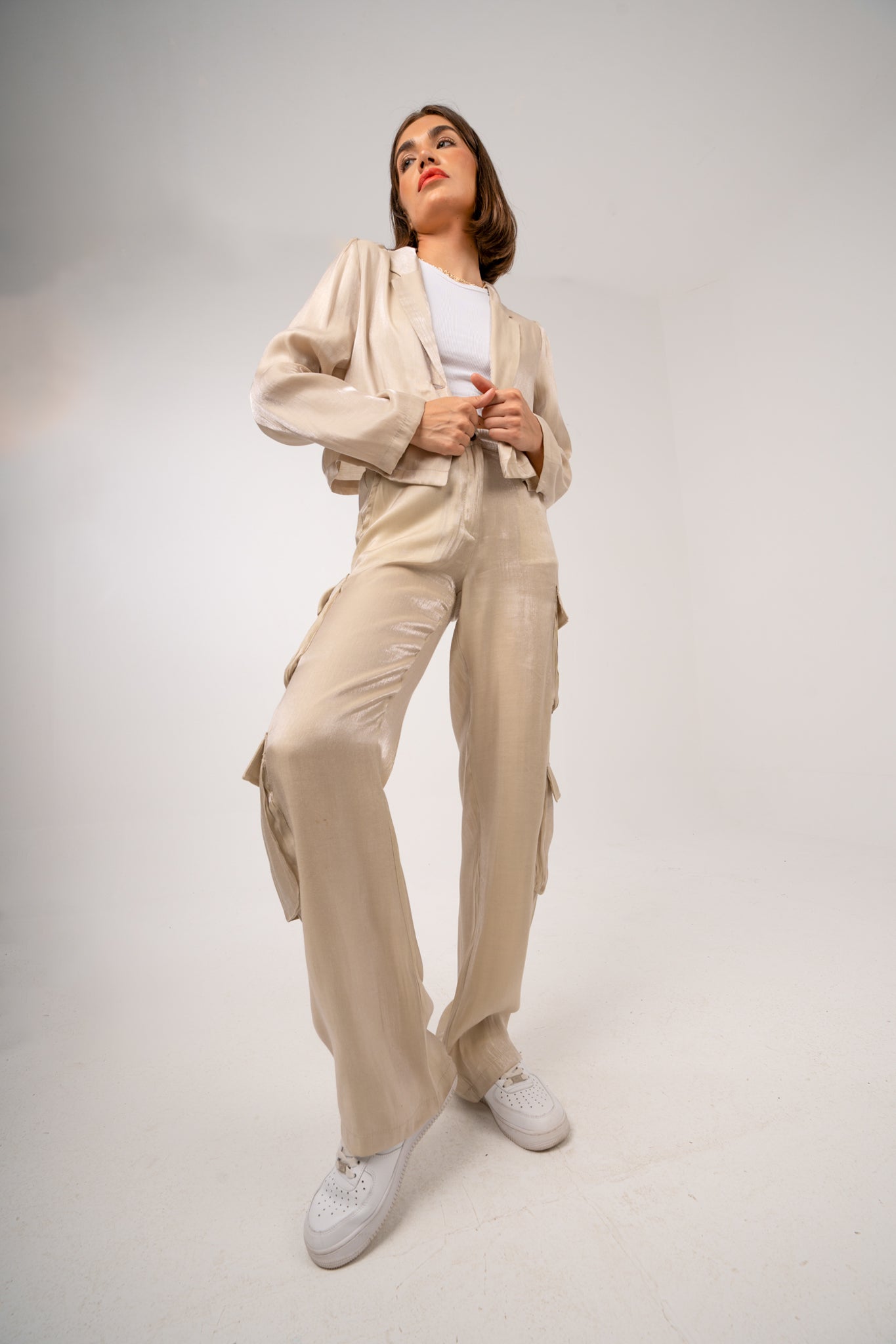 The Signature Blazer in Beige Shimmer
