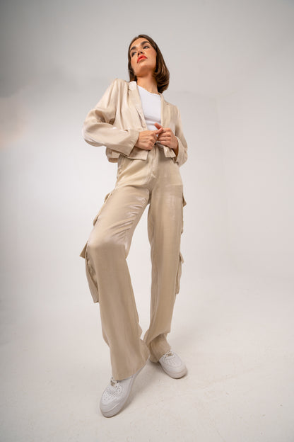 The Signature Blazer in Beige Shimmer