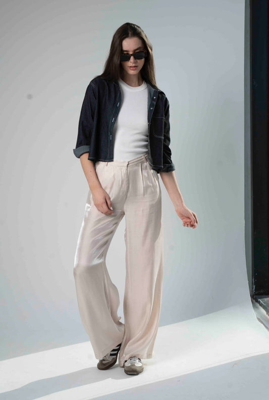 Love Me Shimmer Pants in Nude