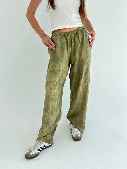 Embossed Olive Pants