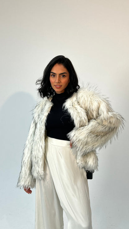 "Self-Love" Overskirt Satin Pants: Off White