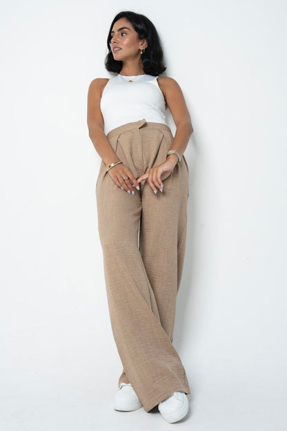 The V Pants: Dark Beige