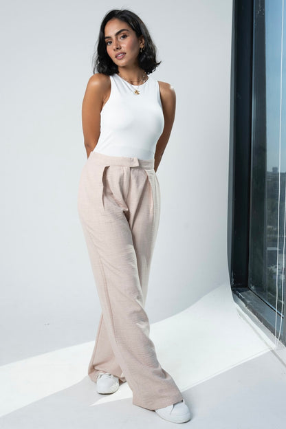 The V Pants: Beige