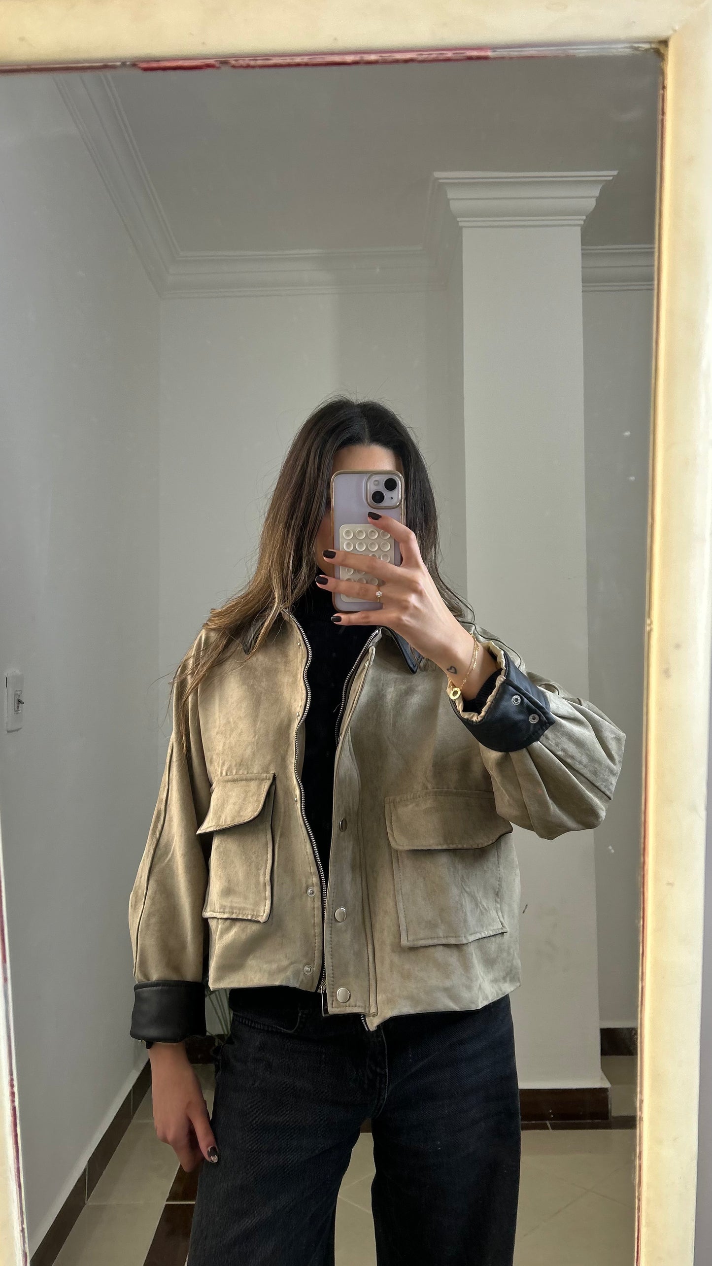 The Barn Jacket in Olive Suede