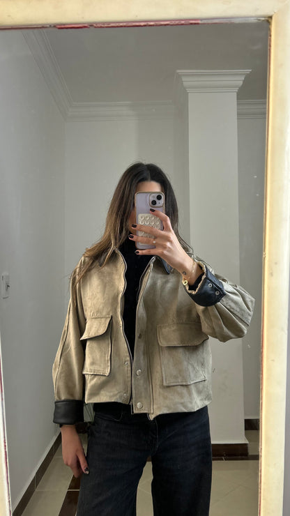 The Barn Jacket in Olive Suede