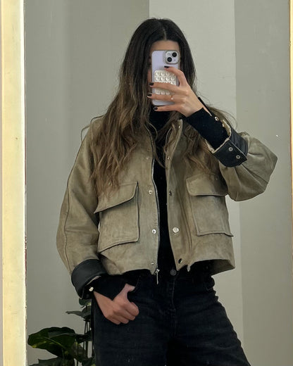 The Barn Jacket in Olive Suede