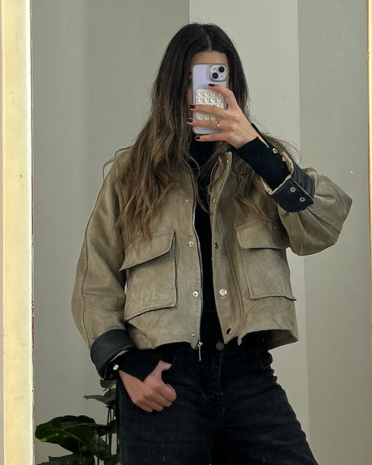 The Barn Jacket in Olive Suede