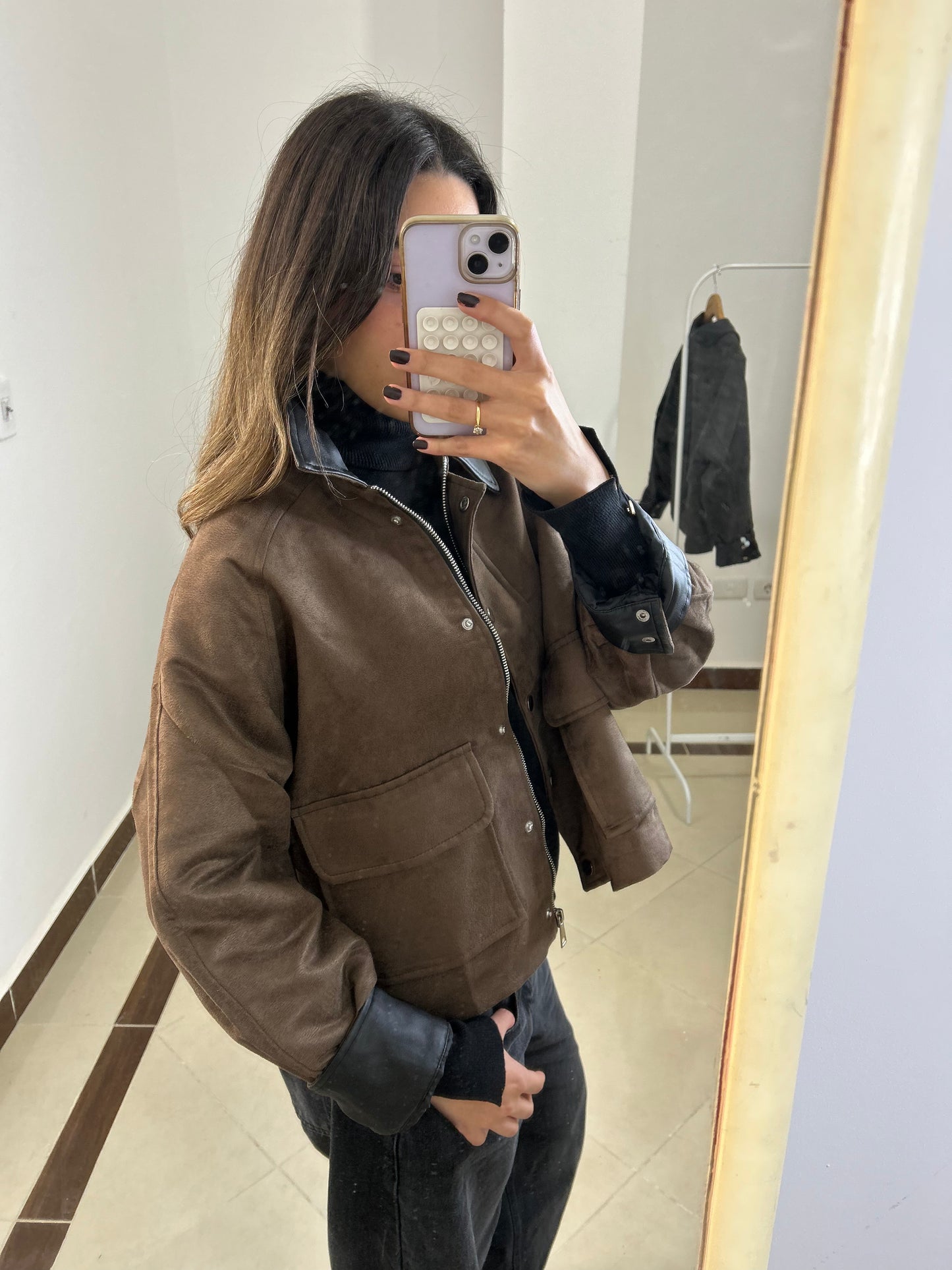 The Barn Jacket in Brown Suede