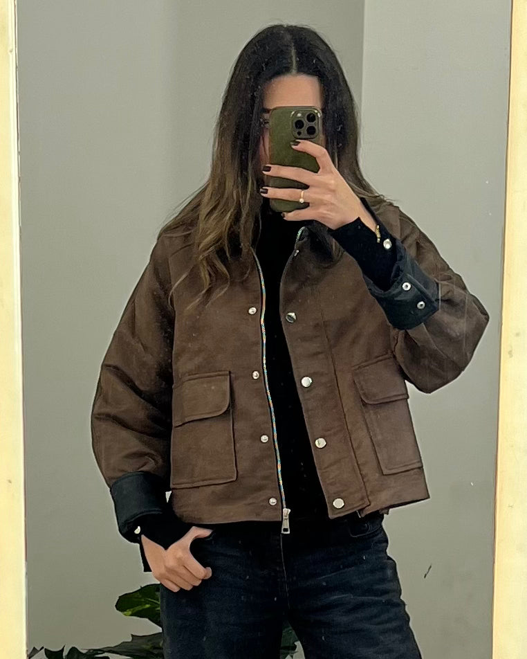 The Barn Jacket in Brown Suede