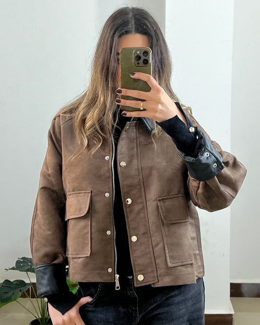 The Barn Jacket in Brown Suede
